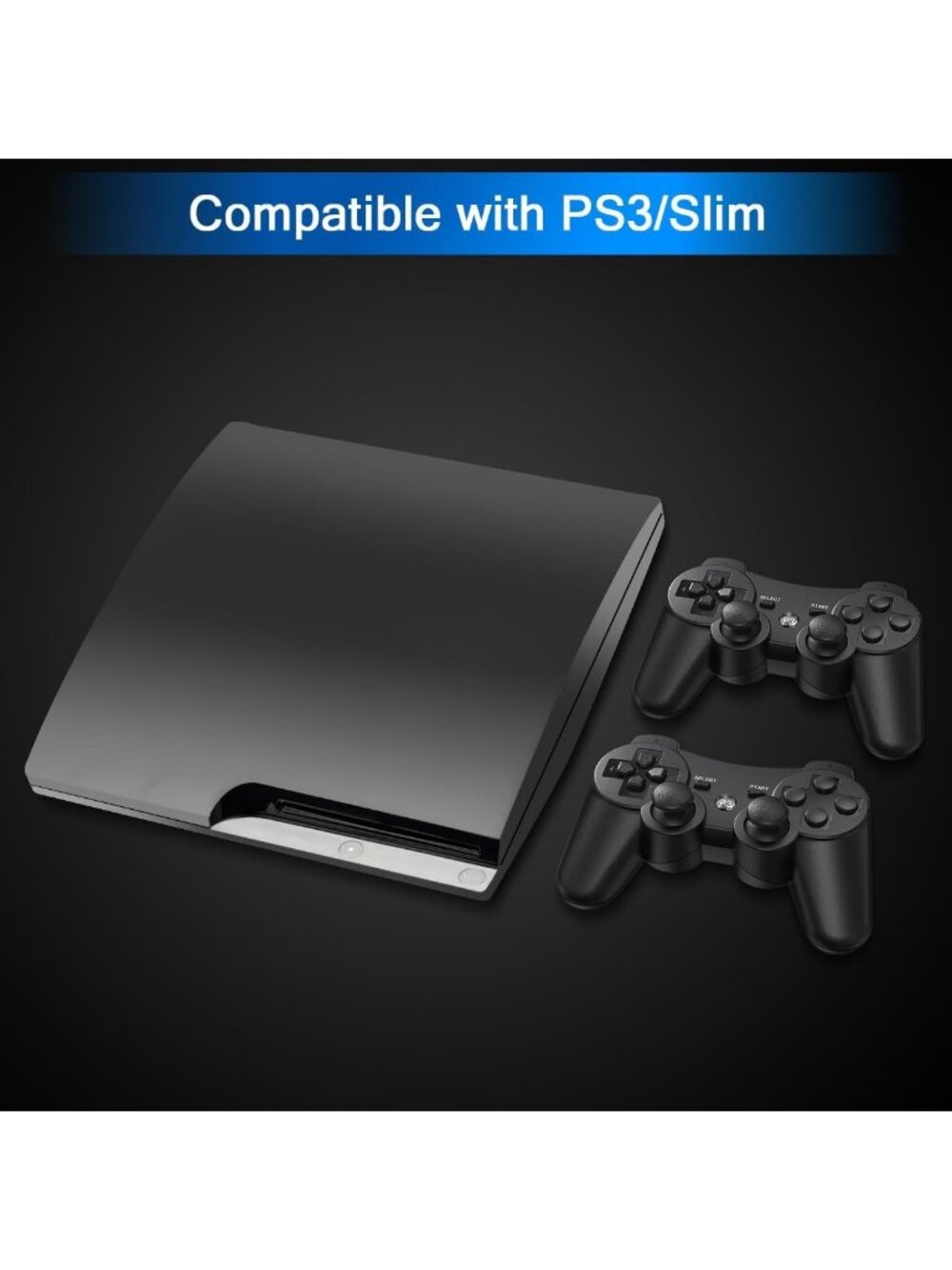 2 Pack Wireless PS3 Controllers with Charging Cables - Compatible Gaming - Picture 2 of 6